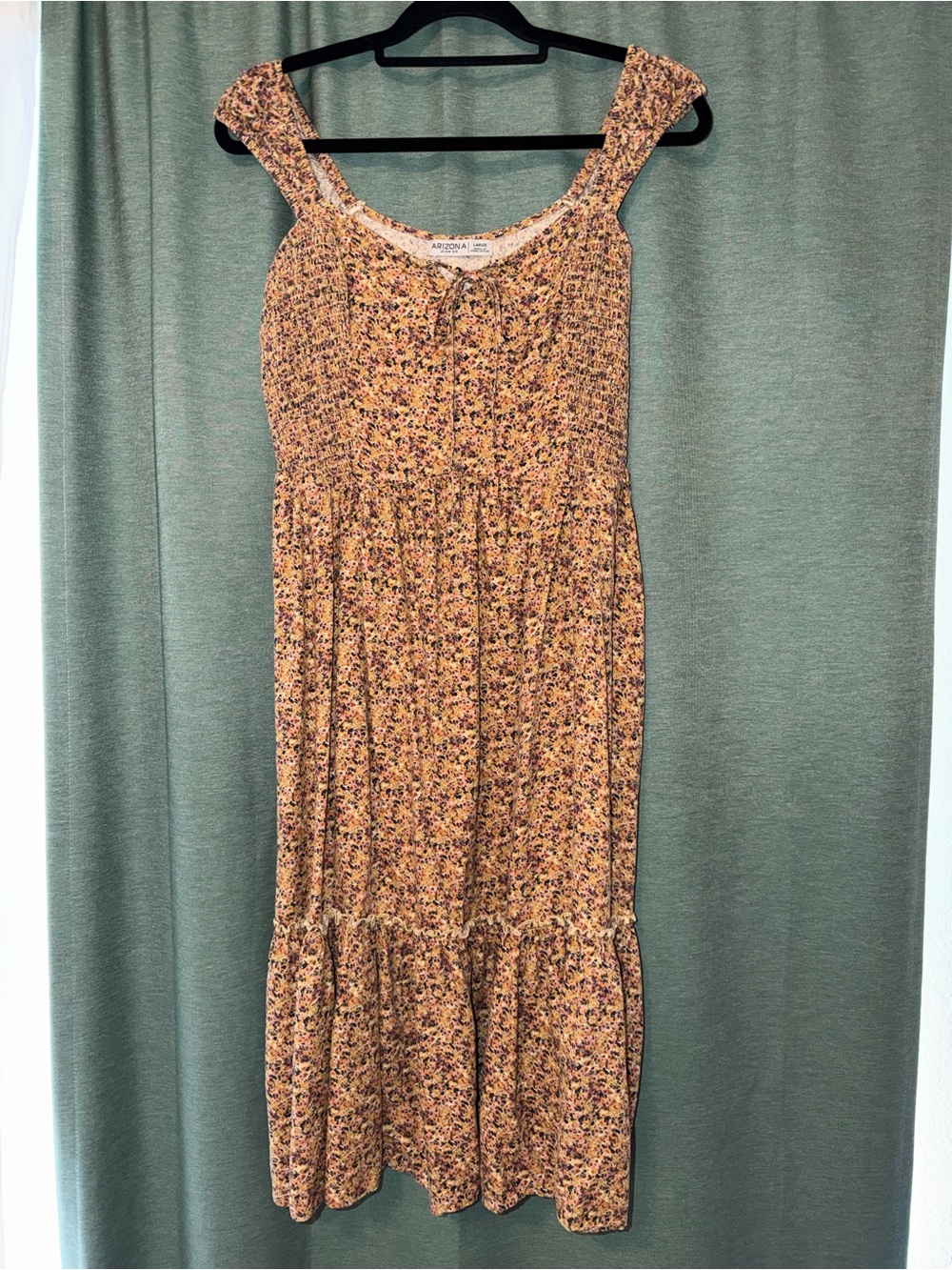 Arizona Jean Company Yellow Floral Midi Dress